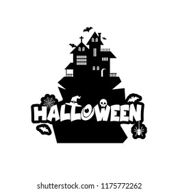 Halloween design with typography and white background vector 