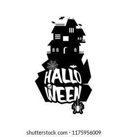 Halloween design with typography and white background vector 