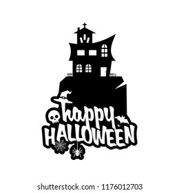 Halloween design with typography and white background vector 