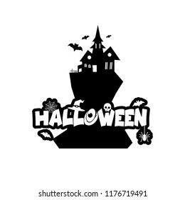 Halloween design with typography and white background vector 