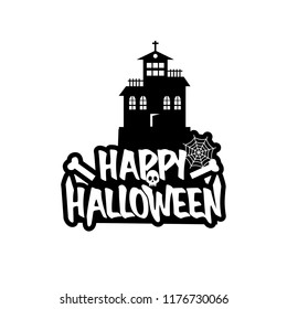 Halloween design with typography and white background vector 