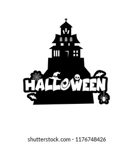 Halloween design with typography and white background vector 