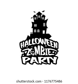 Halloween design with typography and white background vector 