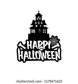 Halloween design with typography and white background vector 
