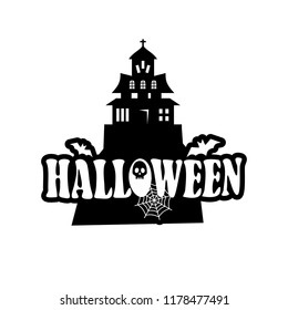 Halloween design with typography and white background vector 