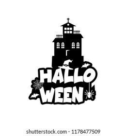 Halloween design with typography and white background vector 