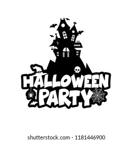 Halloween design with typography and white background vector 