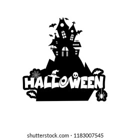 Halloween design with typography and white background vector 