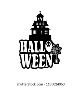 Halloween design with typography and white background vector 