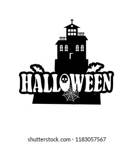 Halloween design with typography and white background vector