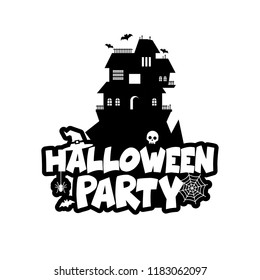 Halloween design with typography and white background vector 