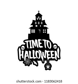 Halloween design with typography and white background vector 