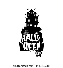 Halloween design with typography and white background vector 