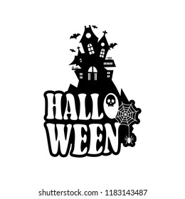 Halloween design with typography and white background vector 