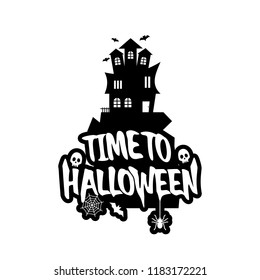 Halloween design with typography and white background vector 