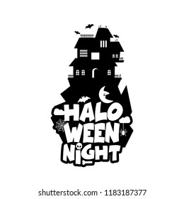 Halloween design with typography and white background vector 