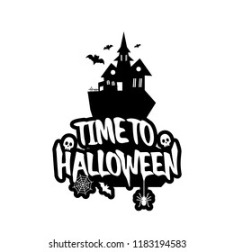 Halloween design with typography and white background vector 