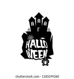 Halloween design with typography and white background vector 