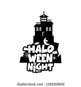 Halloween design with typography and white background vector 