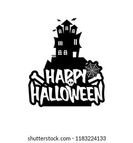 Halloween design with typography and white background vector 