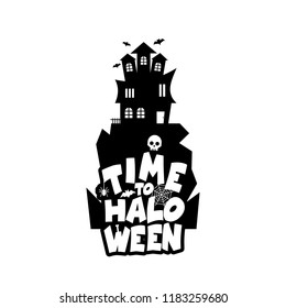 Halloween design with typography and white background vector
