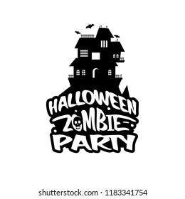 Halloween design with typography and white background vector 