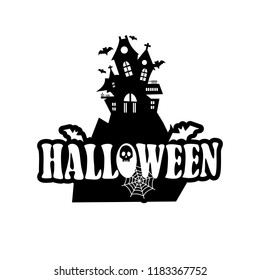 Halloween design with typography and white background vector 