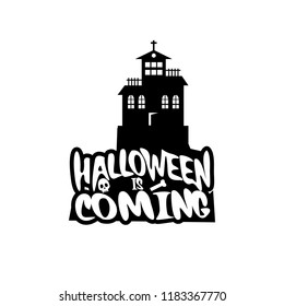 Halloween design with typography and white background vector 