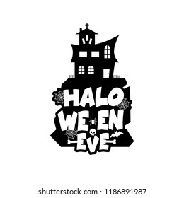 Halloween design with typography and white background vector 