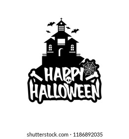 Halloween design with typography and white background vector 