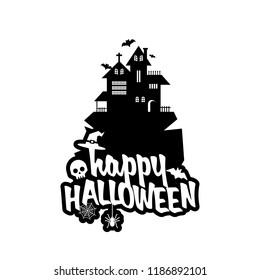 Halloween design with typography and white background vector 