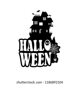 Halloween design with typography and white background vector 