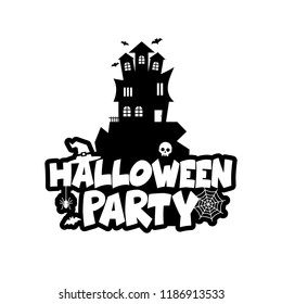 Halloween design with typography and white background vector 
