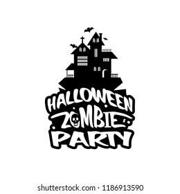 Halloween design with typography and white background vector 