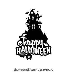 Halloween design with typography and white background vector 