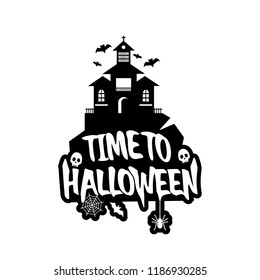 Halloween design with typography and white background vector 