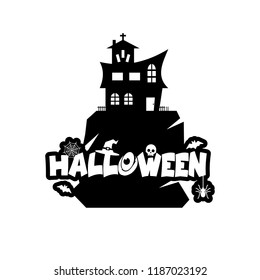 Halloween design with typography and white background vector 