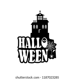 Halloween design with typography and white background vector