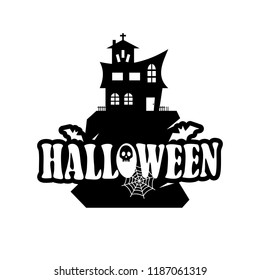 Halloween design with typography and white background vector 