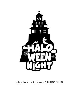 Halloween design with typography and white background vector