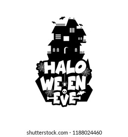 Halloween design with typography and white background vector 