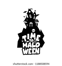 Halloween design with typography and white background vector