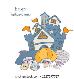Halloween design of vector. doodle art style.