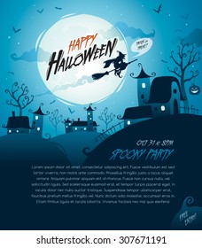 Halloween design with wide copy space