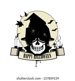 Halloween design with witch alchemist.