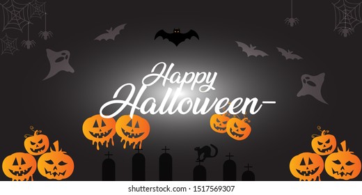 halloween designs banner party invitation background, templates, posters, stickers. simple and modern vector