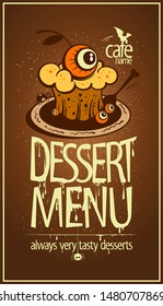 Halloween dessert menu card cover art design concept