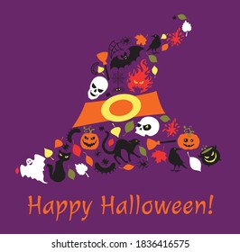 Halloween details in a shape of a hat.