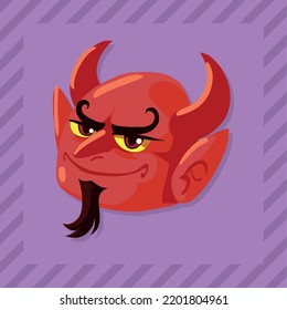 halloween devil face character, design