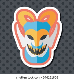 Halloween devil falt icon with long shadow,eps10